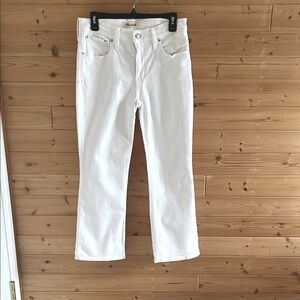Maxwell Mid Rise Kick Out White Denim Jeans 28P